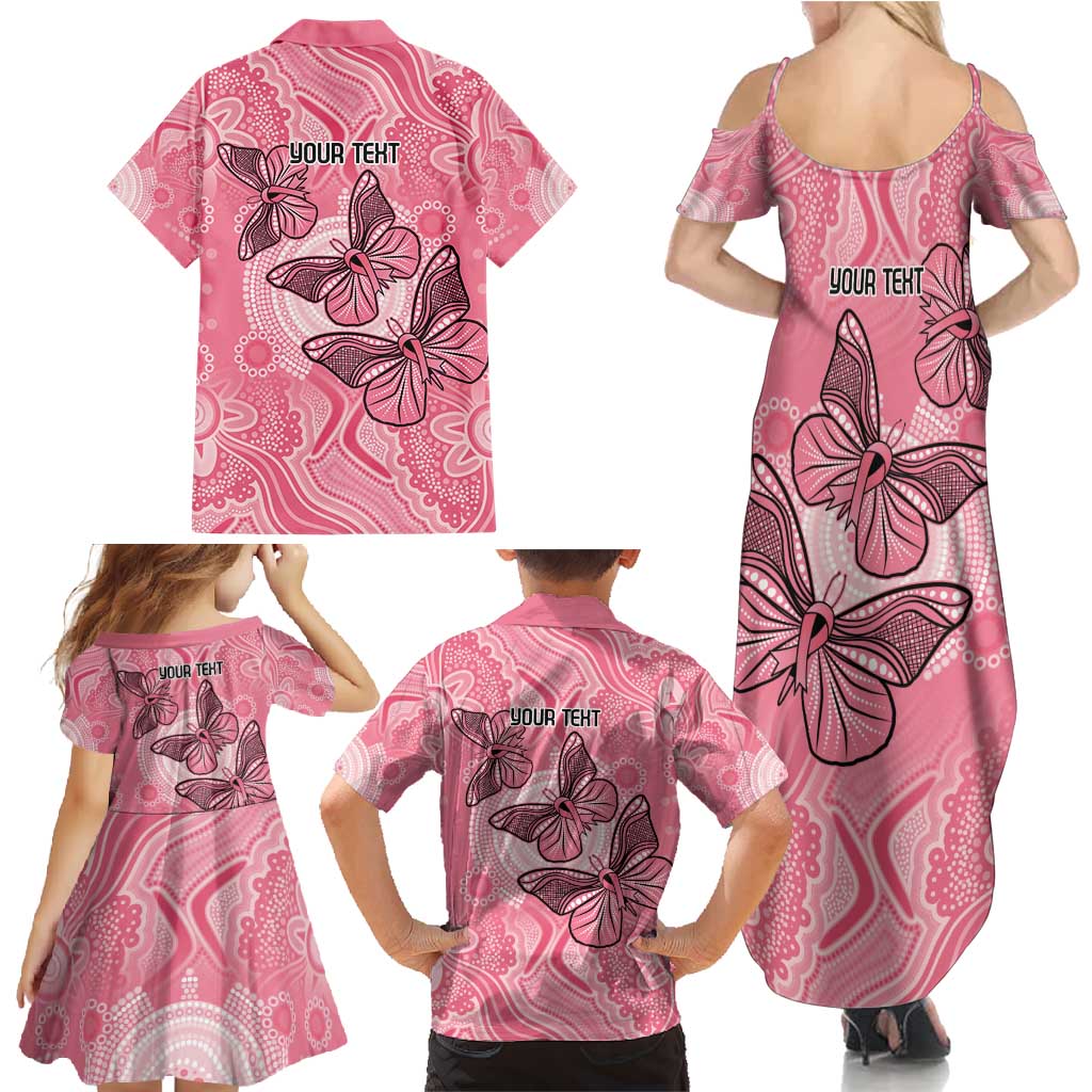 Personalized Pink Butterfly Spirit Family Matching Summer Maxi Dress and Hawaiian Shirt Australia’s Breast Cancer Awareness - Aussie Hoodie