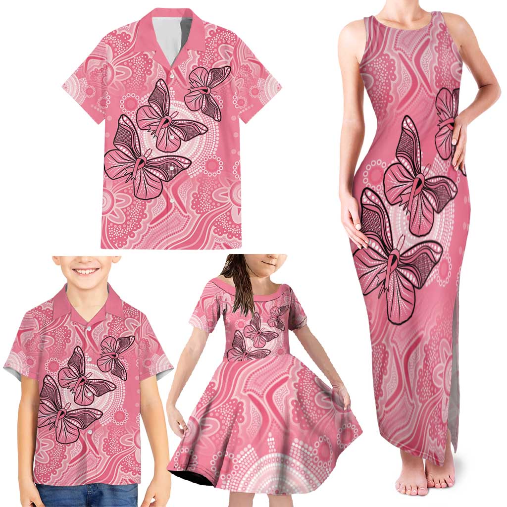 Personalized Pink Butterfly Spirit Family Matching Tank Maxi Dress and Hawaiian Shirt Australia’s Breast Cancer Awareness - Aussie Hoodie