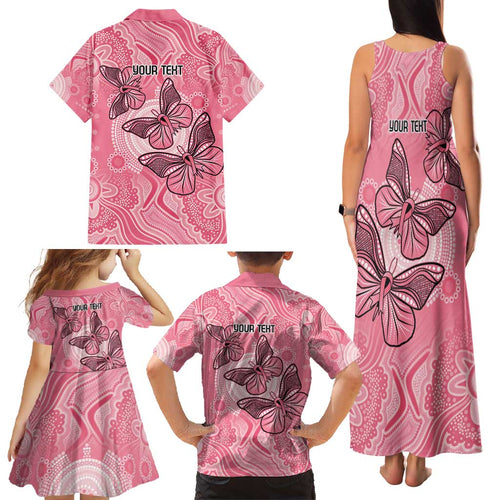 Personalized Pink Butterfly Spirit Family Matching Tank Maxi Dress and Hawaiian Shirt Australia’s Breast Cancer Awareness - Aussie Hoodie