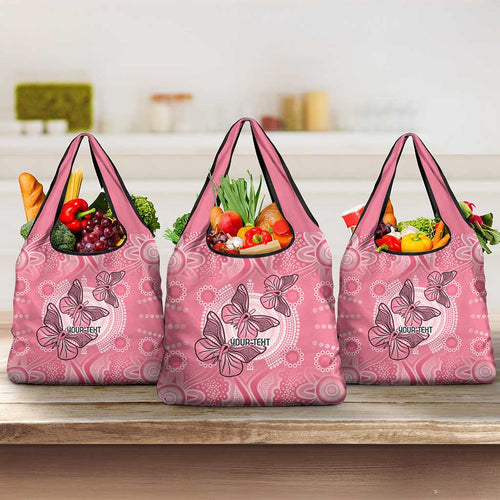 Personalized Pink Butterfly Spirit Grocery Bag Australia’s Breast Cancer Awareness - Aussie Hoodie
