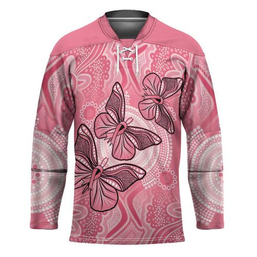 Personalized Pink Butterfly Spirit Hockey Jersey Australia���s Breast Cancer Awareness - Aussie Hoodie