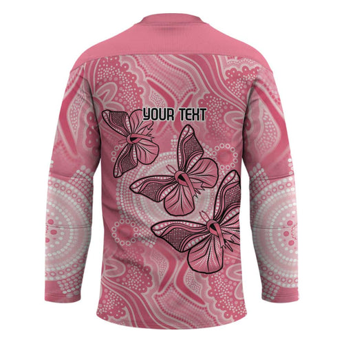 Personalized Pink Butterfly Spirit Hockey Jersey Australia���s Breast Cancer Awareness - Aussie Hoodie