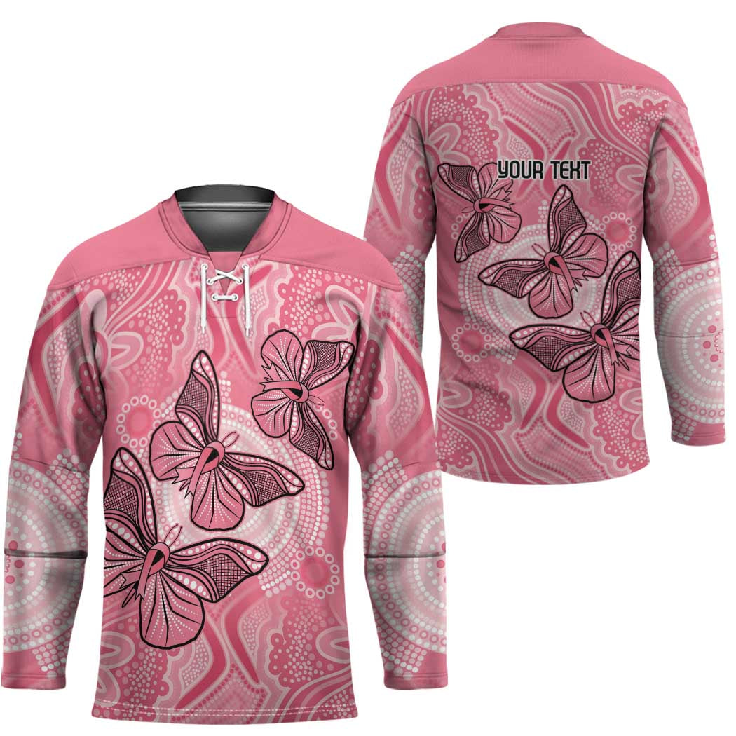 Personalized Pink Butterfly Spirit Hockey Jersey Australia���s Breast Cancer Awareness - Aussie Hoodie
