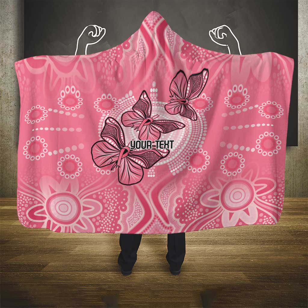 Personalized Pink Butterfly Spirit Hooded Blanket Australia’s Breast Cancer Awareness - Aussie Hoodie
