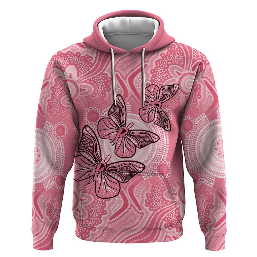 Personalized Pink Butterfly Spirit Hoodie Australia’s Breast Cancer Awareness - Aussie Hoodie