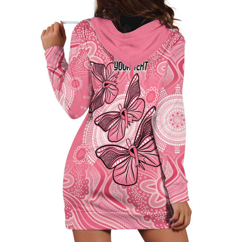 Personalized Pink Butterfly Spirit Hoodie Dress Australia’s Breast Cancer Awareness - Aussie Hoodie
