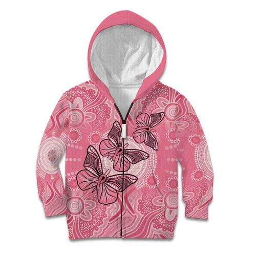 Personalized Pink Butterfly Spirit Kid Hoodie Australia’s Breast Cancer Awareness - Aussie Hoodie