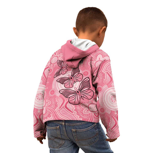 Personalized Pink Butterfly Spirit Kid Hoodie Australia’s Breast Cancer Awareness - Aussie Hoodie