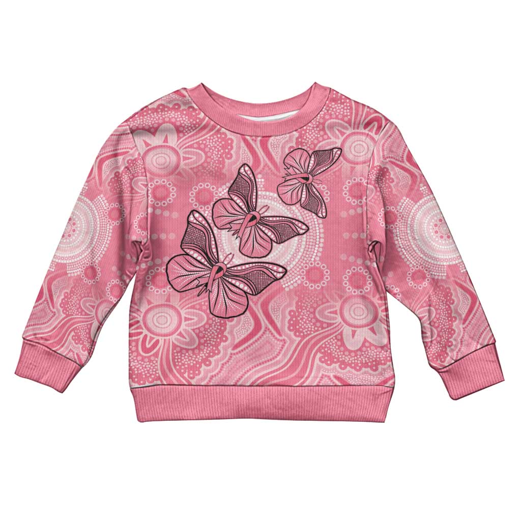 Personalized Pink Butterfly Spirit Kid Ugly Christmas Sweater Australia’s Breast Cancer Awareness - Aussie Hoodie