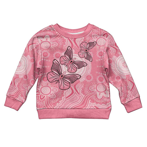 Personalized Pink Butterfly Spirit Kid Ugly Christmas Sweater Australia’s Breast Cancer Awareness - Aussie Hoodie