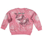 Personalized Pink Butterfly Spirit Kid Ugly Christmas Sweater Australia’s Breast Cancer Awareness - Aussie Hoodie