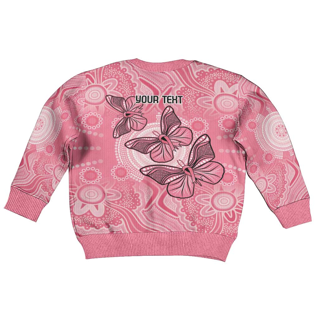 Personalized Pink Butterfly Spirit Kid Ugly Christmas Sweater Australia’s Breast Cancer Awareness - Aussie Hoodie