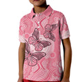 Personalized Pink Butterfly Spirit Kid Polo Shirt Australia’s Breast Cancer Awareness - Aussie Hoodie