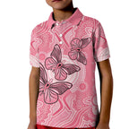 Personalized Pink Butterfly Spirit Kid Polo Shirt Australia’s Breast Cancer Awareness - Aussie Hoodie