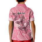 Personalized Pink Butterfly Spirit Kid Polo Shirt Australia’s Breast Cancer Awareness - Aussie Hoodie