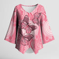 Personalized Pink Butterfly Spirit Kimono Sleeve Blouse Australia’s Breast Cancer Awareness - Aussie Hoodie