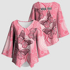 Personalized Pink Butterfly Spirit Kimono Sleeve Blouse Australia’s Breast Cancer Awareness - Aussie Hoodie