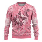 Personalized Pink Butterfly Spirit Ugly Christmas Sweater Australia’s Breast Cancer Awareness - Aussie Hoodie