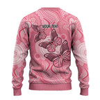 Personalized Pink Butterfly Spirit Ugly Christmas Sweater Australia’s Breast Cancer Awareness - Aussie Hoodie