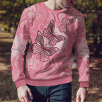 Personalized Pink Butterfly Spirit Ugly Christmas Sweater Australia’s Breast Cancer Awareness - Aussie Hoodie