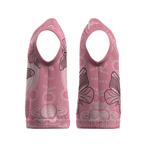 Personalized Pink Butterfly Spirit Christmas Knitted V-Neck Vest Australia’s Breast Cancer Awareness - Aussie Hoodie
