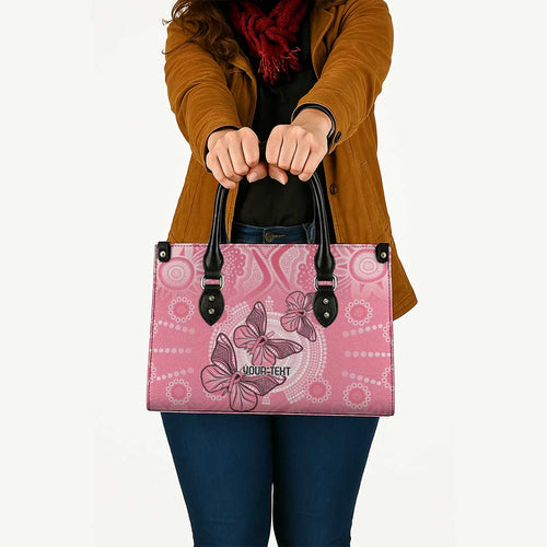 Personalized Pink Butterfly Spirit Leather Bag Australia’s Breast Cancer Awareness - Aussie Hoodie