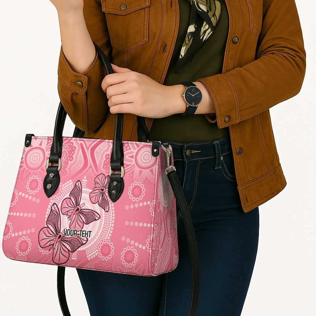 Personalized Pink Butterfly Spirit Leather Bag Australia’s Breast Cancer Awareness - Aussie Hoodie