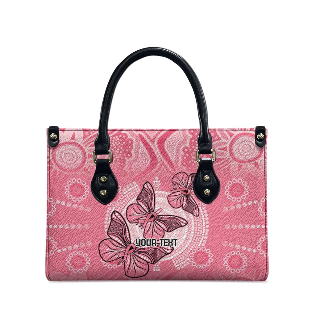 Personalized Pink Butterfly Spirit Leather Bag Australia’s Breast Cancer Awareness - Aussie Hoodie