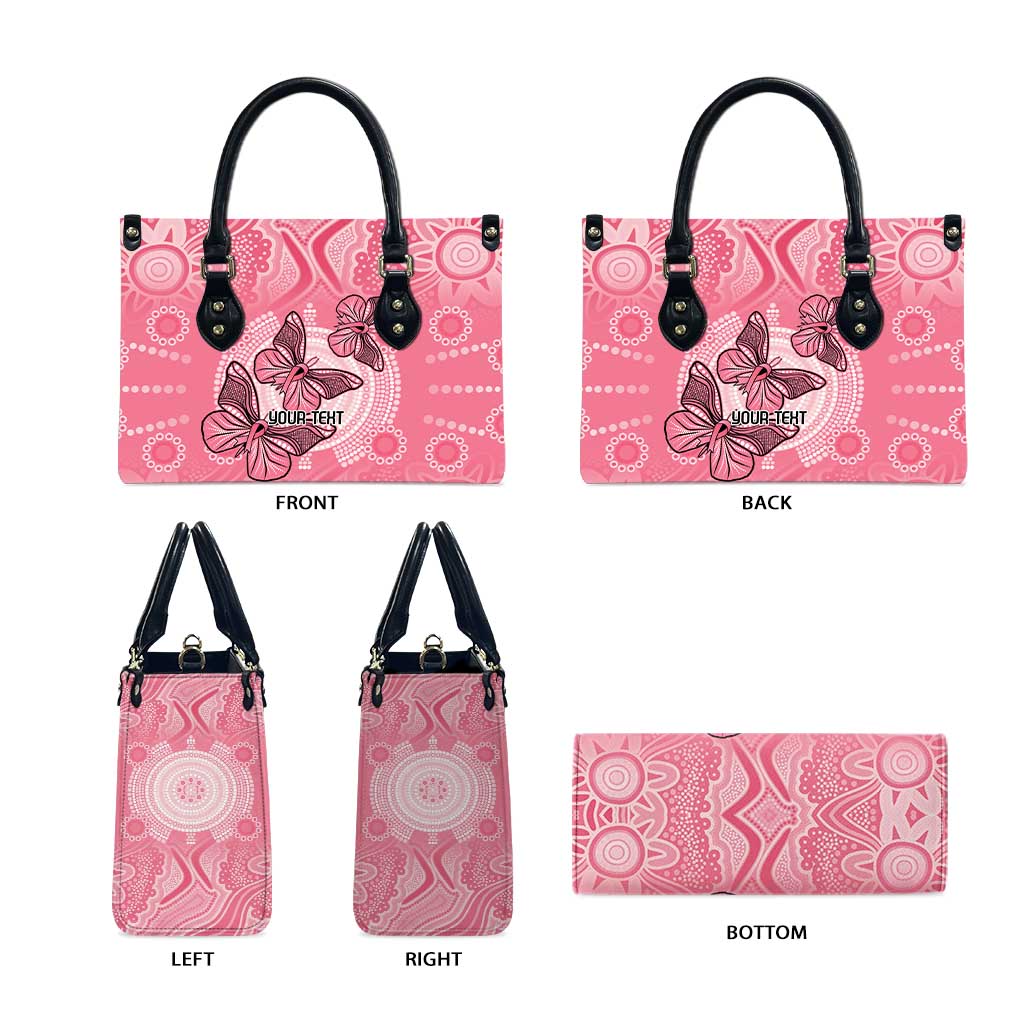 Personalized Pink Butterfly Spirit Leather Bag Australia’s Breast Cancer Awareness - Aussie Hoodie