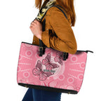 Personalized Pink Butterfly Spirit Leather Tote Bag Australia’s Breast Cancer Awareness - Aussie Hoodie