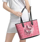 Personalized Pink Butterfly Spirit Leather Tote Bag Australia’s Breast Cancer Awareness - Aussie Hoodie
