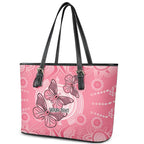 Personalized Pink Butterfly Spirit Leather Tote Bag Australia’s Breast Cancer Awareness - Aussie Hoodie
