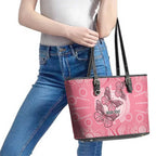 Personalized Pink Butterfly Spirit Leather Tote Bag Australia’s Breast Cancer Awareness - Aussie Hoodie