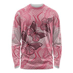 Personalized Pink Butterfly Spirit Long Sleeve Shirt Australia’s Breast Cancer Awareness - Aussie Hoodie