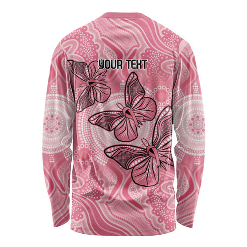 Personalized Pink Butterfly Spirit Long Sleeve Shirt Australia’s Breast Cancer Awareness - Aussie Hoodie
