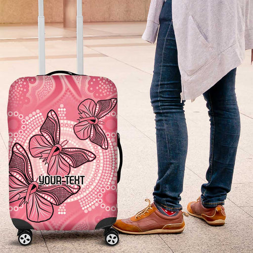 Personalized Pink Butterfly Spirit Luggage Cover Australia’s Breast Cancer Awareness - Aussie Hoodie