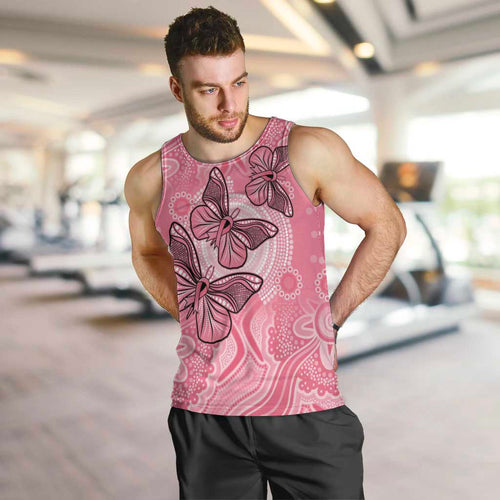 Personalized Pink Butterfly Spirit Men Tank Top Australia’s Breast Cancer Awareness - Aussie Hoodie