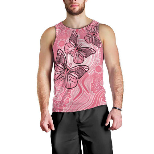 Personalized Pink Butterfly Spirit Men Tank Top Australia’s Breast Cancer Awareness - Aussie Hoodie