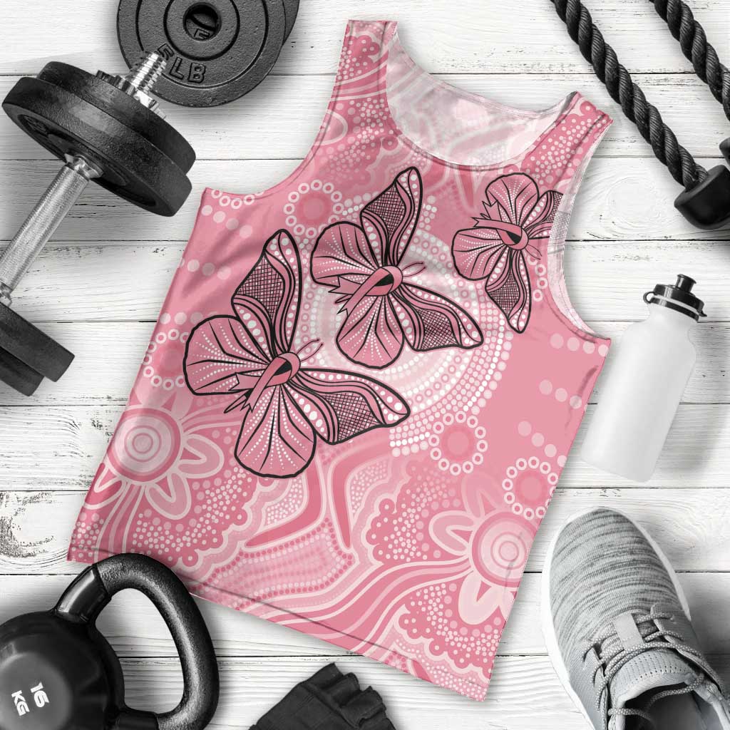 Personalized Pink Butterfly Spirit Men Tank Top Australia’s Breast Cancer Awareness - Aussie Hoodie