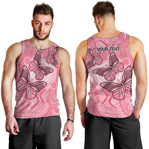 Personalized Pink Butterfly Spirit Men Tank Top Australia’s Breast Cancer Awareness - Aussie Hoodie