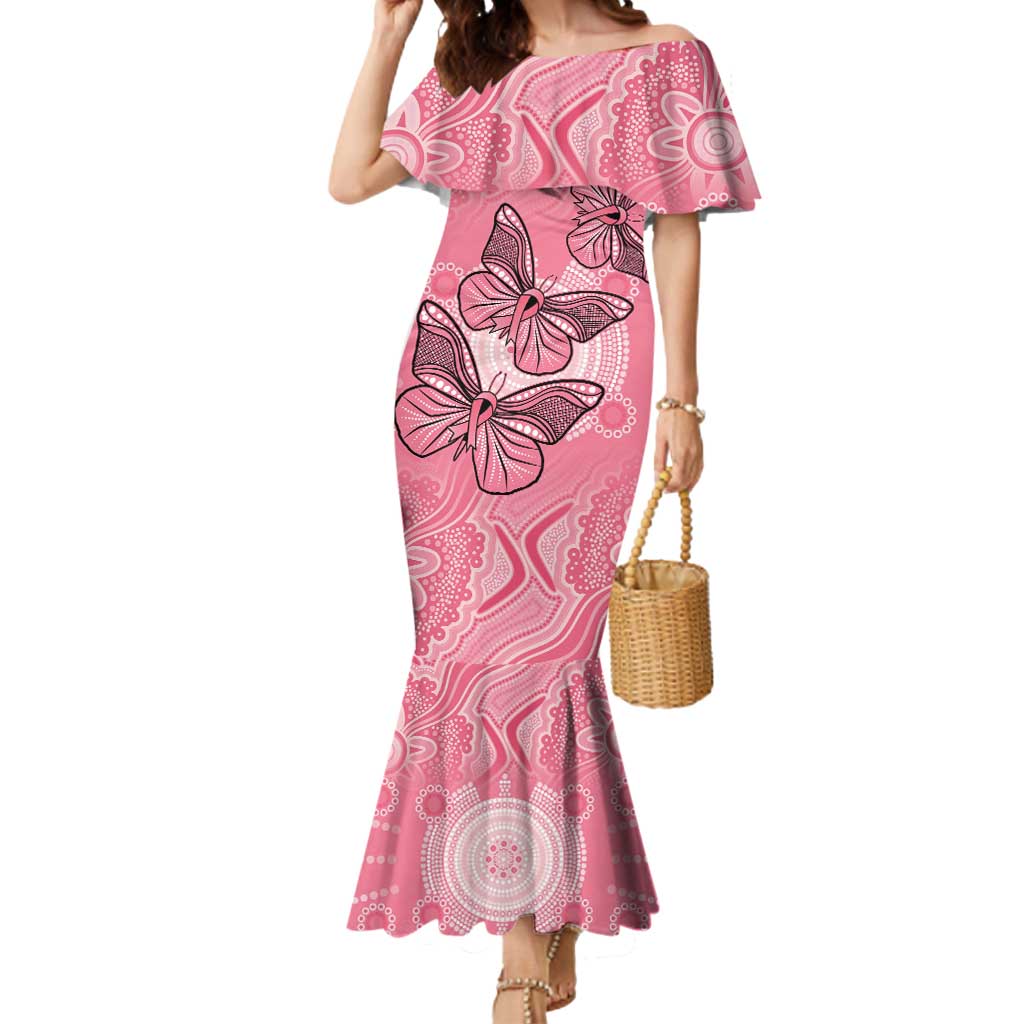 Personalized Pink Butterfly Spirit Mermaid Dress Australia’s Breast Cancer Awareness - Aussie Hoodie