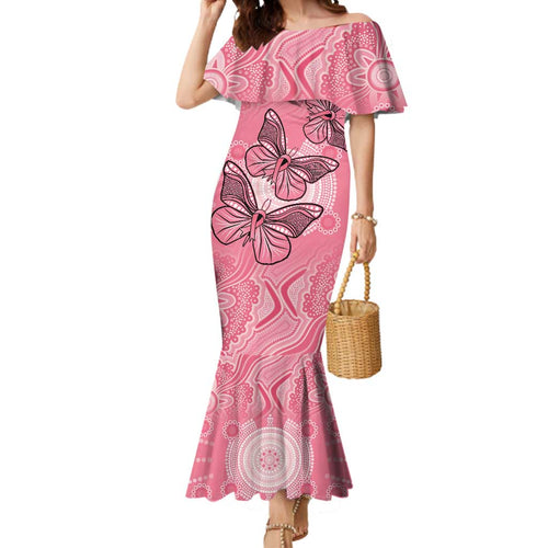 Personalized Pink Butterfly Spirit Mermaid Dress Australia’s Breast Cancer Awareness - Aussie Hoodie