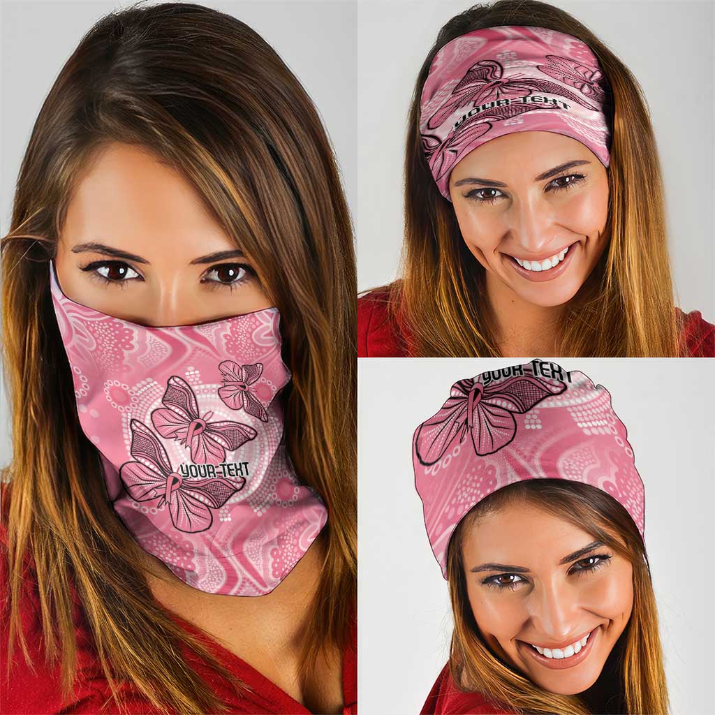 Personalized Pink Butterfly Spirit Neck Gaiter Australia’s Breast Cancer Awareness - Aussie Hoodie