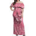Personalized Pink Butterfly Spirit Off Shoulder Maxi Dress Australia’s Breast Cancer Awareness - Aussie Hoodie