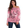Personalized Pink Butterfly Spirit Off Shoulder Sweater Australia’s Breast Cancer Awareness - Aussie Hoodie