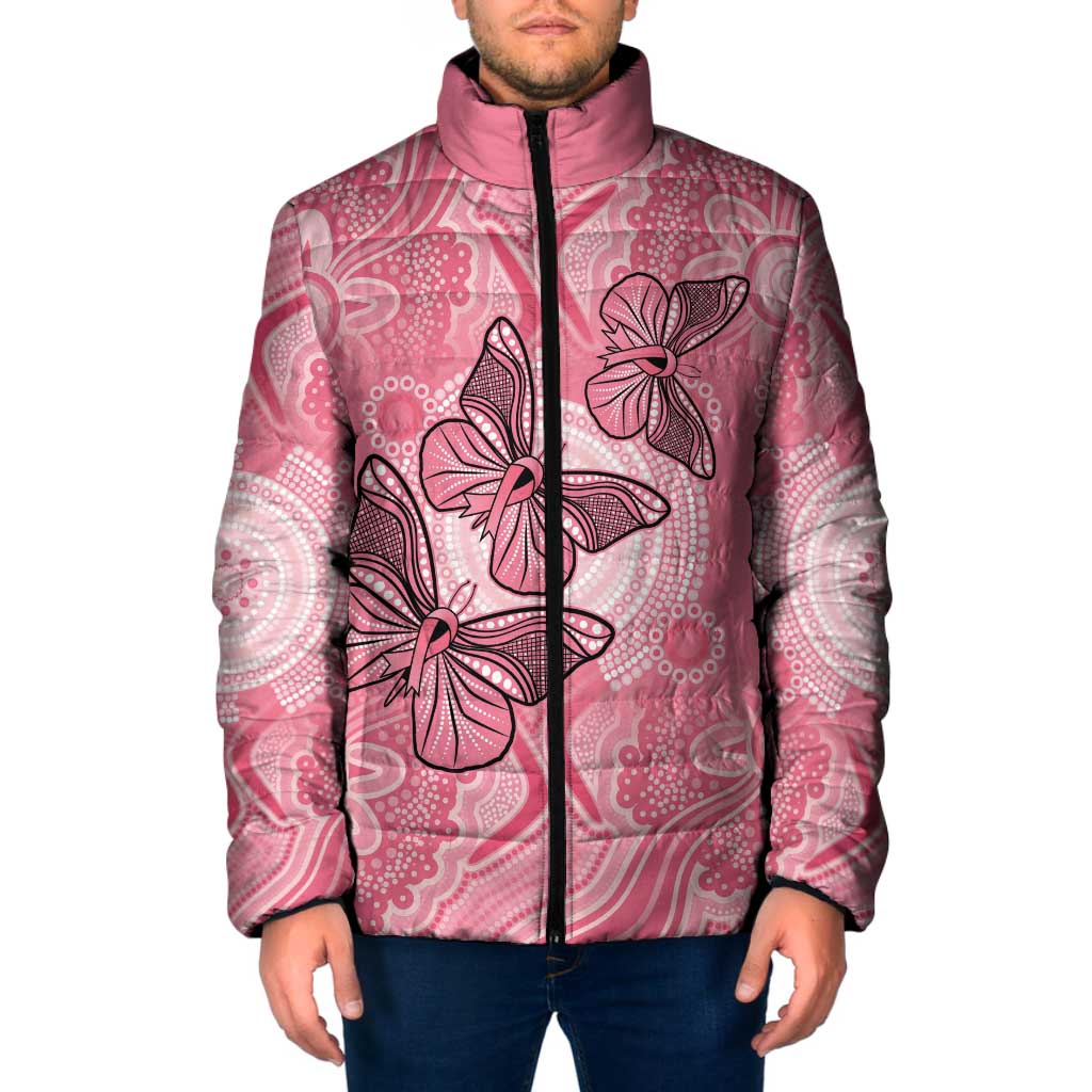 Personalized Pink Butterfly Spirit Padded Jacket Australia’s Breast Cancer Awareness - Aussie Hoodie