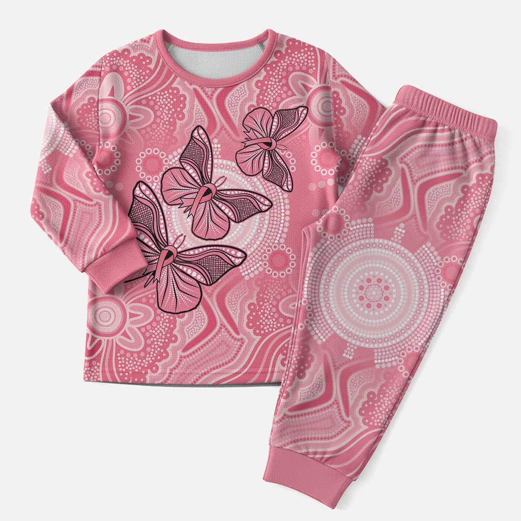 Personalized Pink Butterfly Spirit Christmas Pajama Set Australia’s Breast Cancer Awareness - Aussie Hoodie