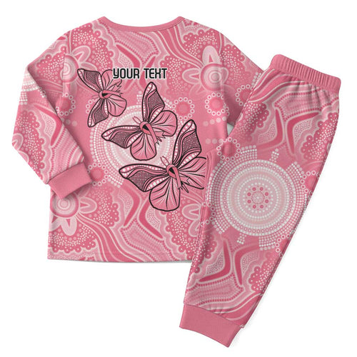 Personalized Pink Butterfly Spirit Christmas Pajama Set Australia’s Breast Cancer Awareness - Aussie Hoodie