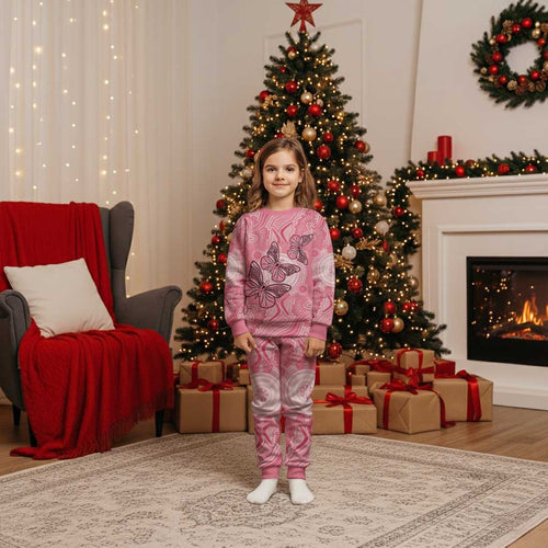 Personalized Pink Butterfly Spirit Christmas Pajama Set Australia’s Breast Cancer Awareness - Aussie Hoodie