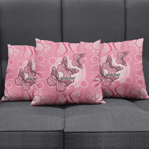 Personalized Pink Butterfly Spirit Pillow Cover Australia’s Breast Cancer Awareness - Aussie Hoodie
